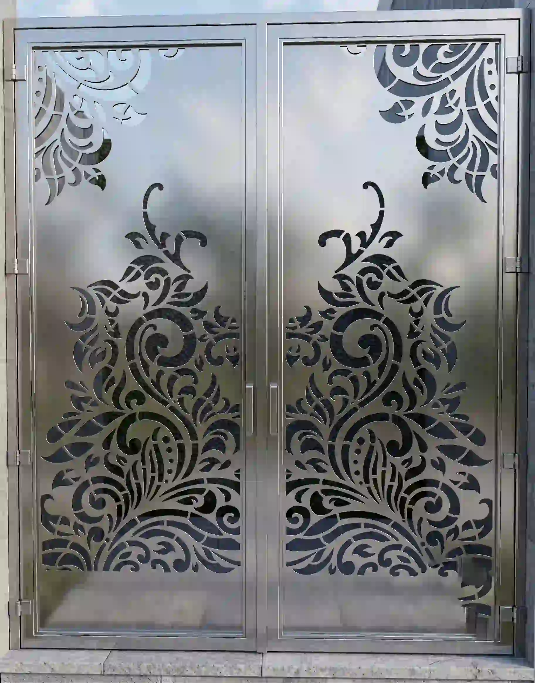 Custom architectural laser cut metal perforation panel